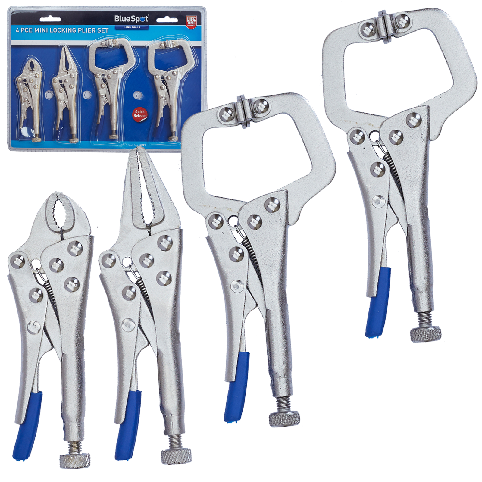 BLUESPOT 4 PCE MINI LOCKING PLIER SET