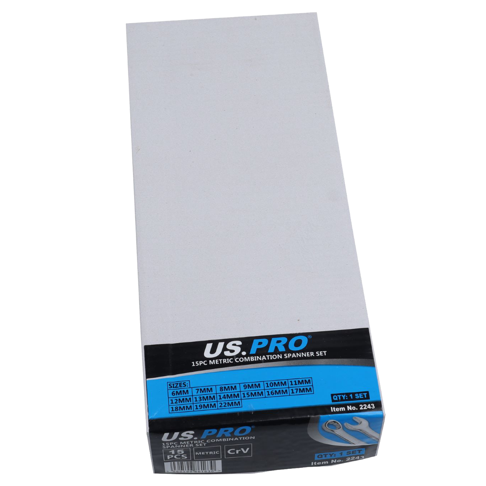 US Pro 15 Piece Metric Combination Spanner Set 6 - 22mm  2243