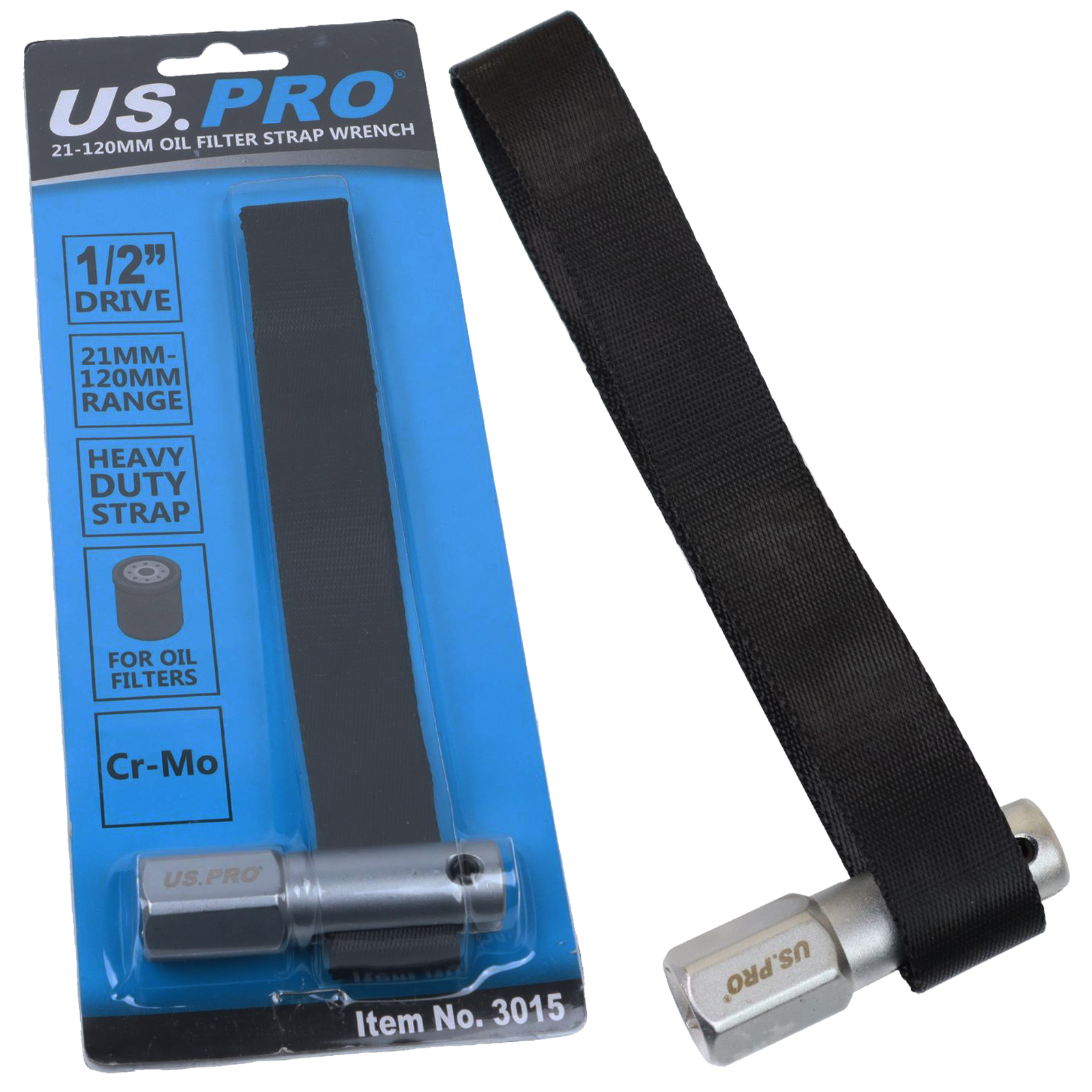 US Pro 21mm - 120mm Oil Filter Strap Wrench  3015