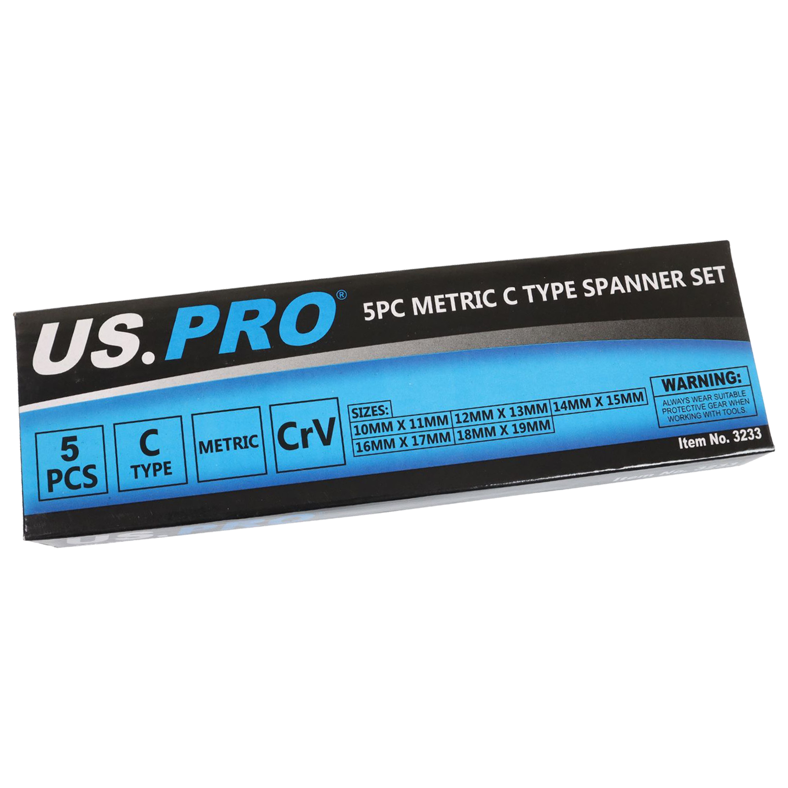US Pro 5 Piece Metric C Type Spanner Set 10 - 19mm  3233