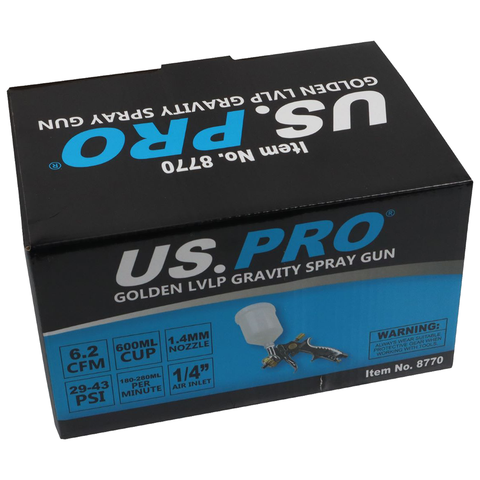 US Pro Golden Lvlp Gravity Spray Gun 600ml Cup 1.4mm Nozzle  8770