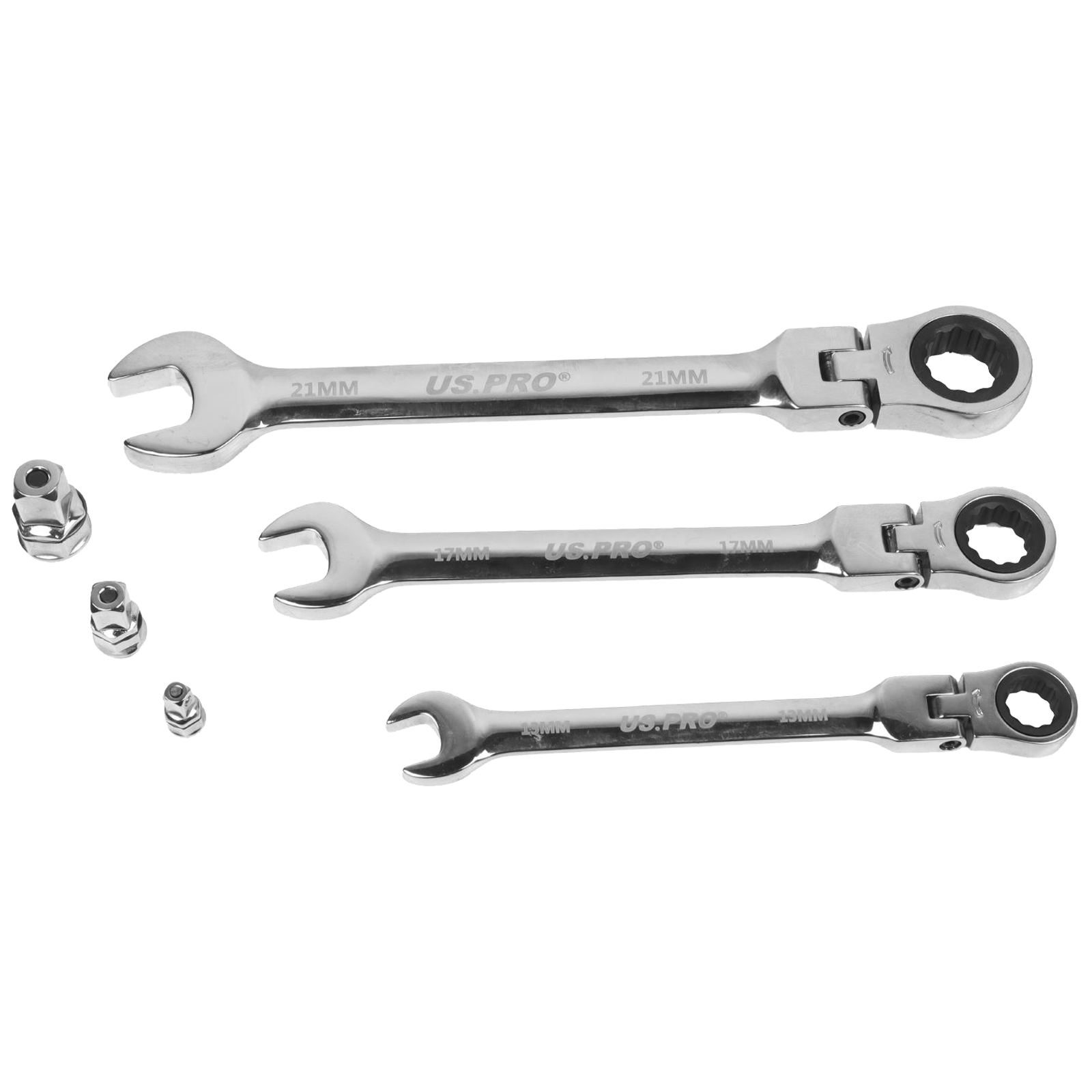 US Pro 20 Piece Metric Flexi Gear Ratchet Combination Wrench Set  3985