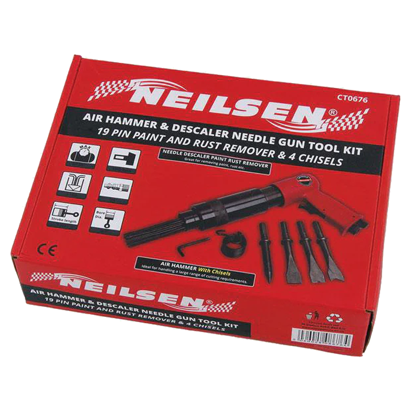 Neilsen Air Hammer & Descaler Needle Gun Tool Kit ( CT0676 )
