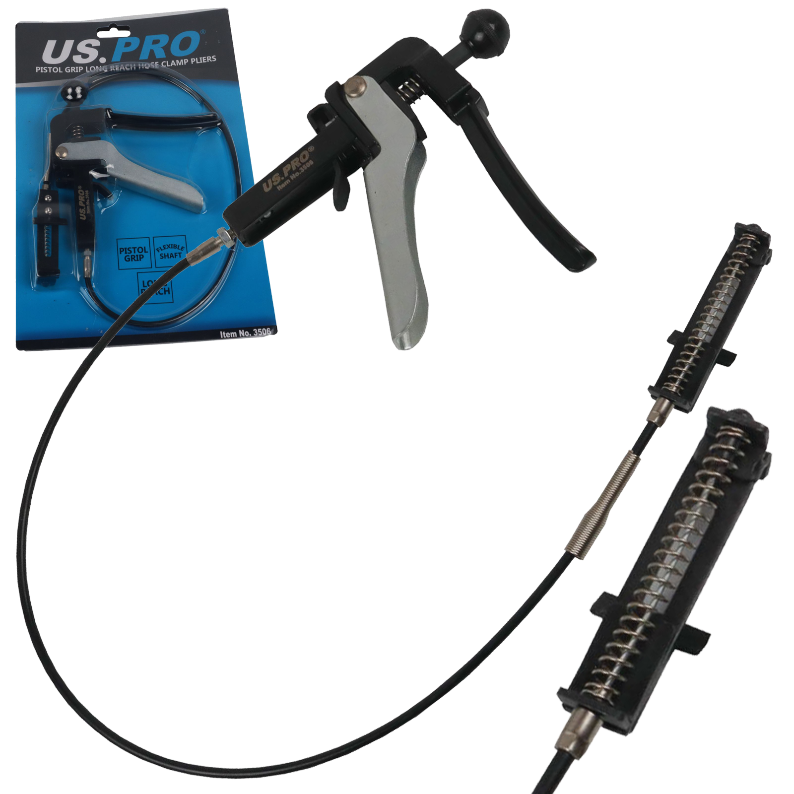 US Pro Long Reach Hose Clamp Pliers - Pistol Gri  3506