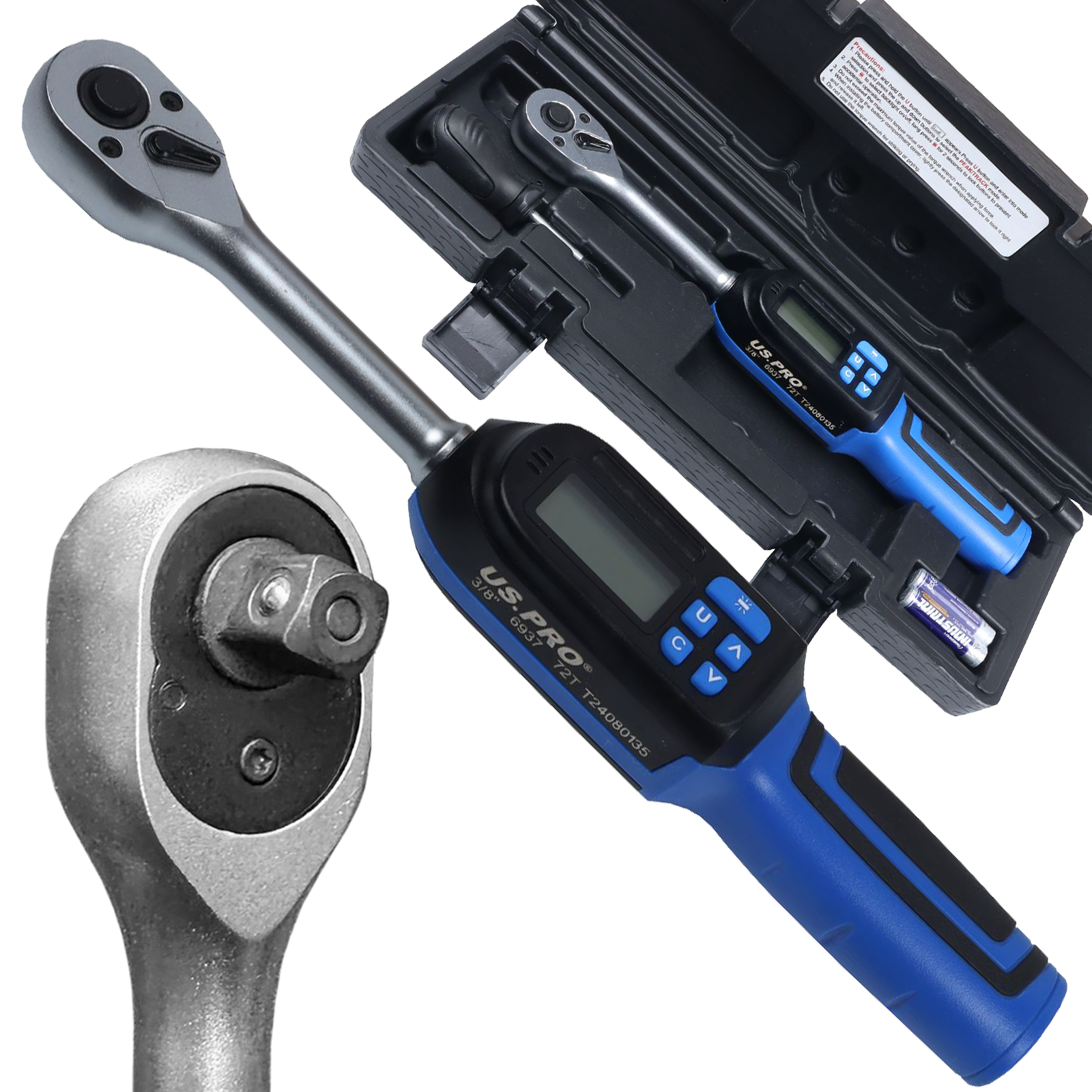US Pro 3/8" Drive Digital Short Shank Torque Wrench 3-60Nm  6937