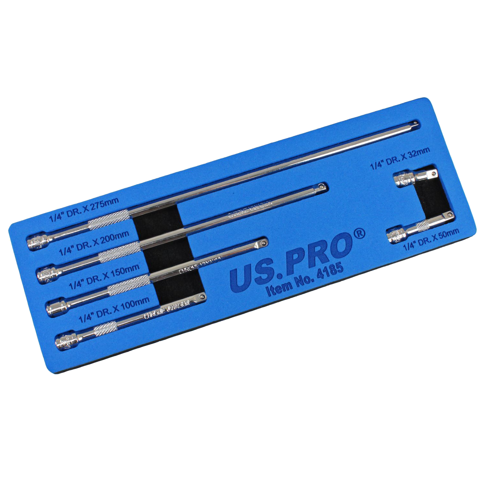 US Pro 6 Piece 1/4" Drive Extension Bars 32mm - 250mm  4185
