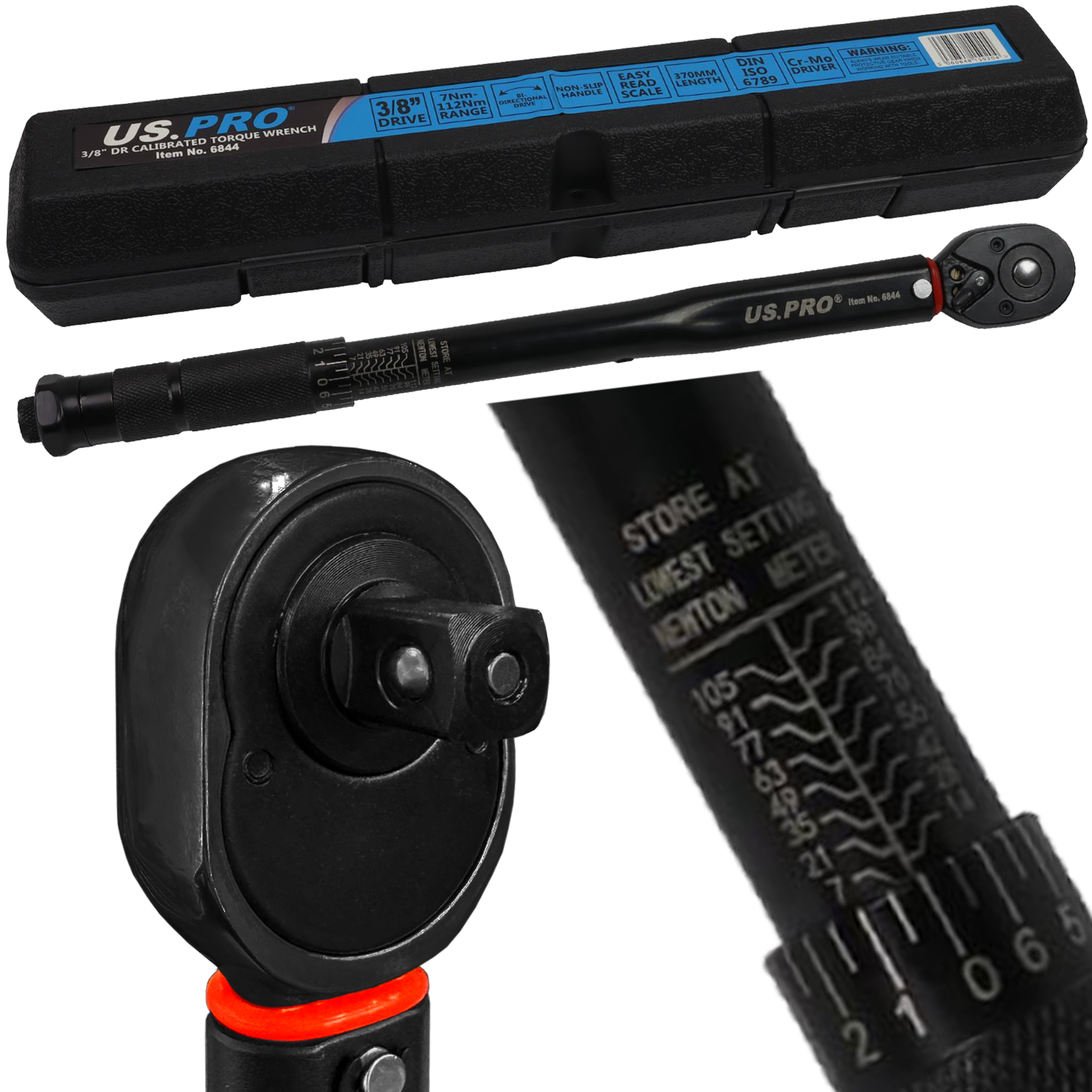 US Pro 3/8" Drive Calibrated Torque Wrench 7-112 Nm (5-83 F ( 6844 )