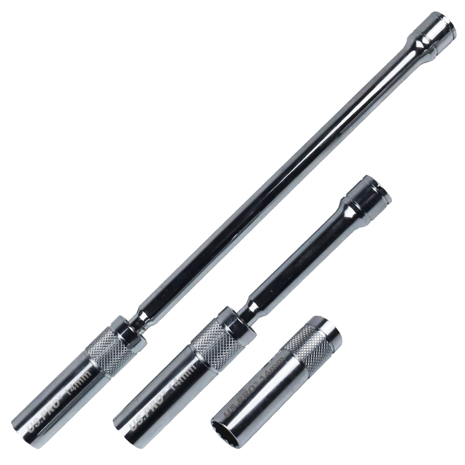 US PRO 3PC 14MM MAGNETIC THIN WALL SWIVEL SPARK PLUG SOCKETS 3/8" DR