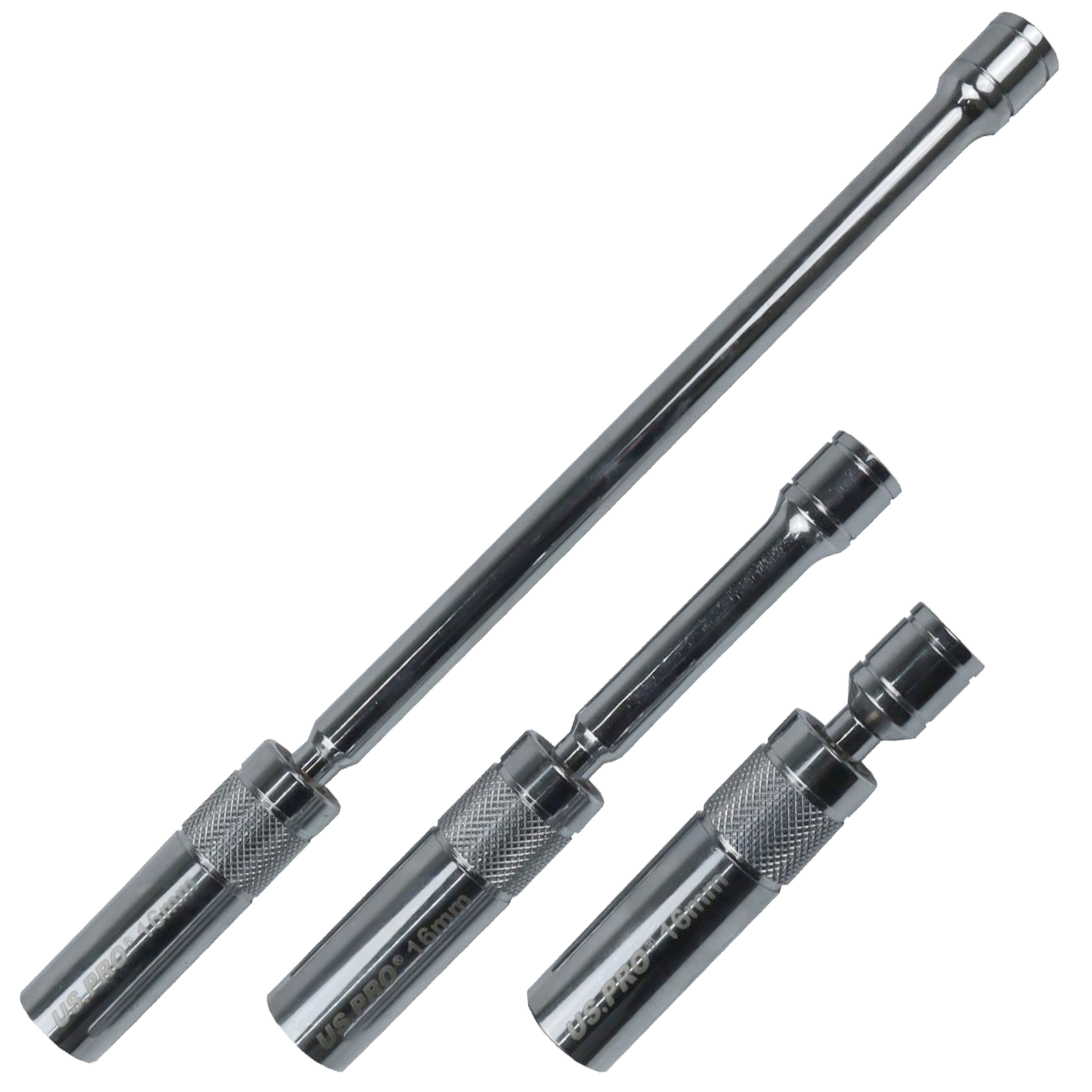 US Pro 3 Piece 16mm Magnetic Thin Wall Swivel Spark Plug Sockets 3/8" Dr  5925