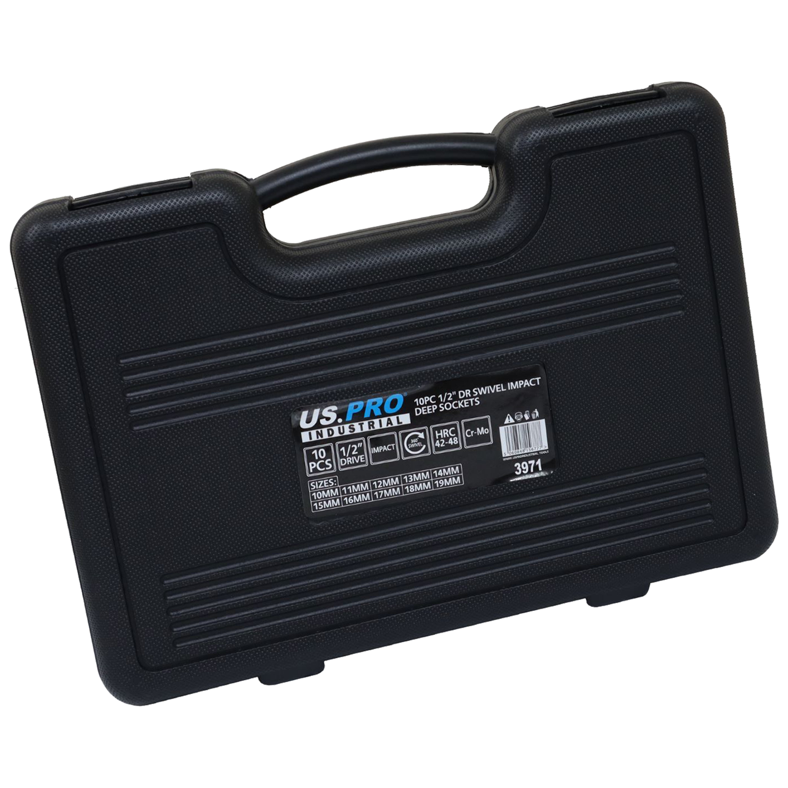 US Pro 10 Piece 1/2" Drive Swivel Impact Deep Sockets ( 3971 )