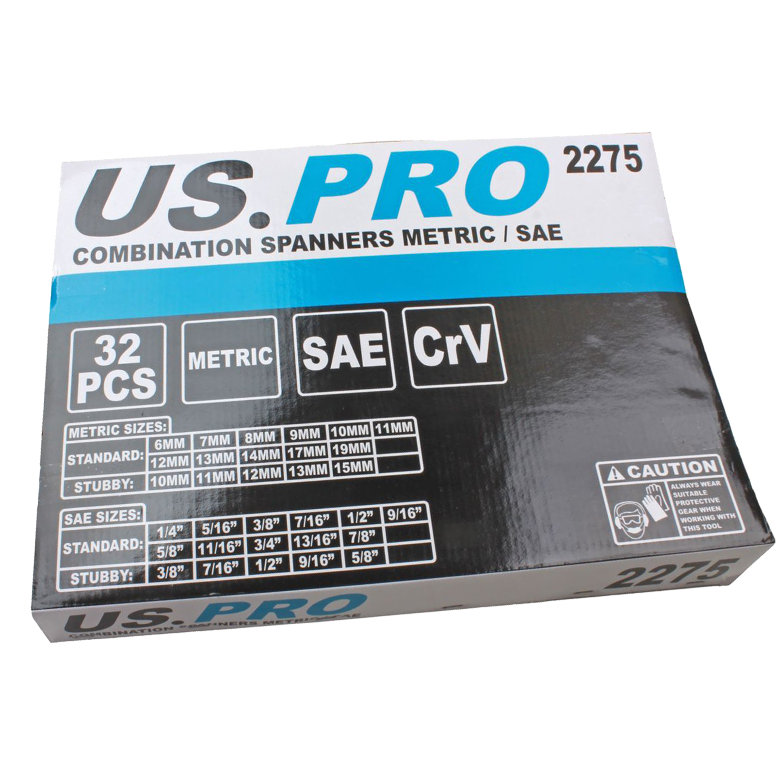 US Pro 32 Piece Combination Spanners Metric / Sae - Foam Tray  2275