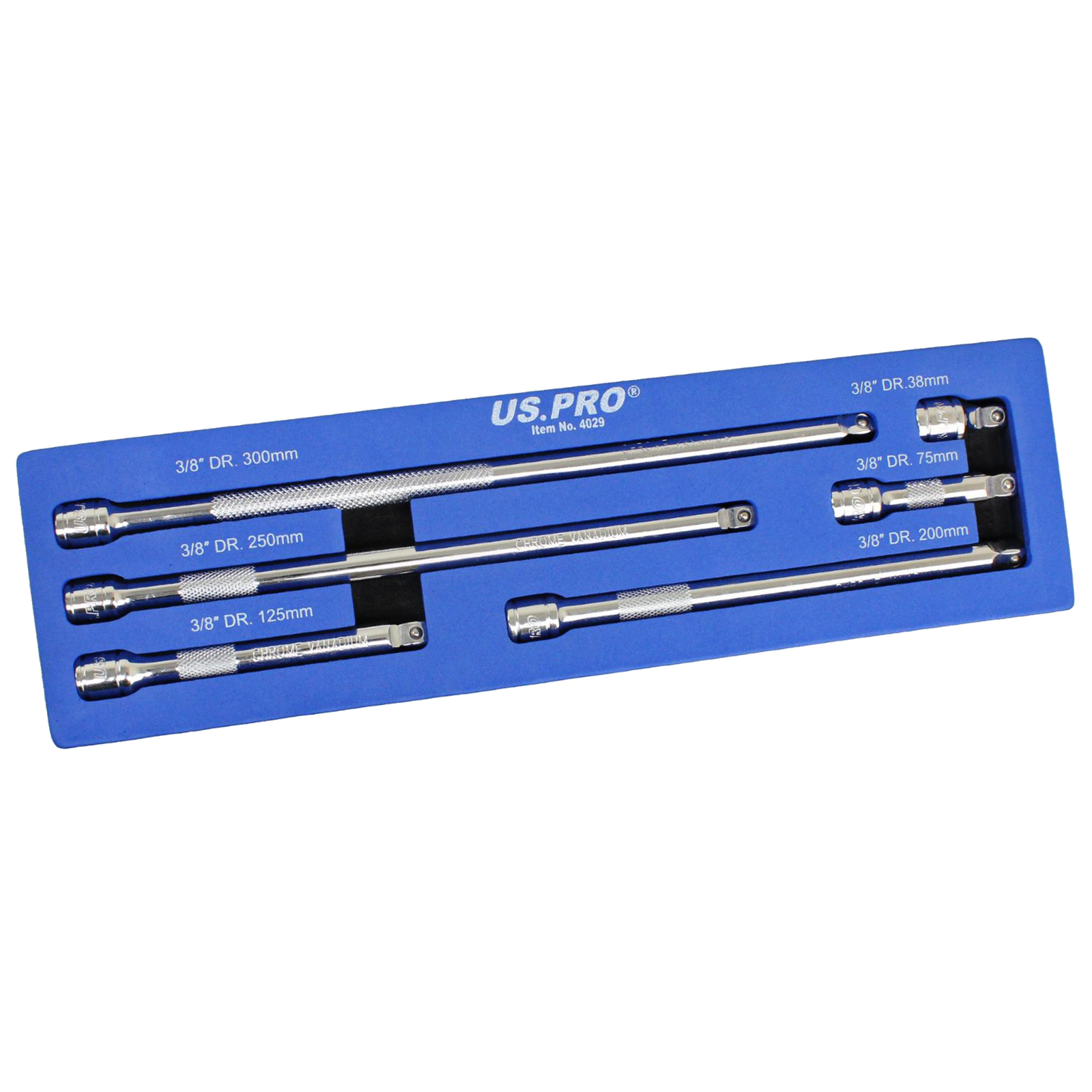 US Pro 6 Piece 3/8" Drive Wobble Extension Bar Set  4029