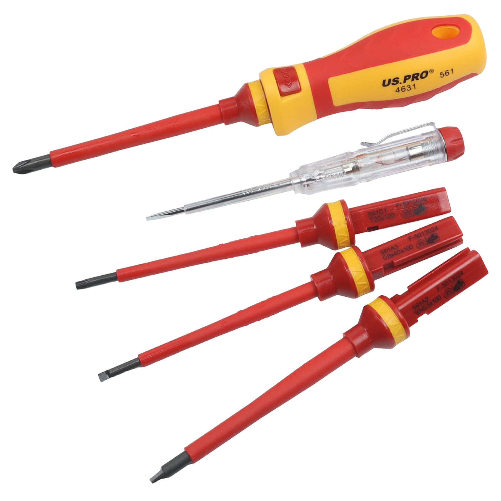 US PRO 13PC INTERCHANGEABLE VDE INSULATED SCREWDRIVER SET