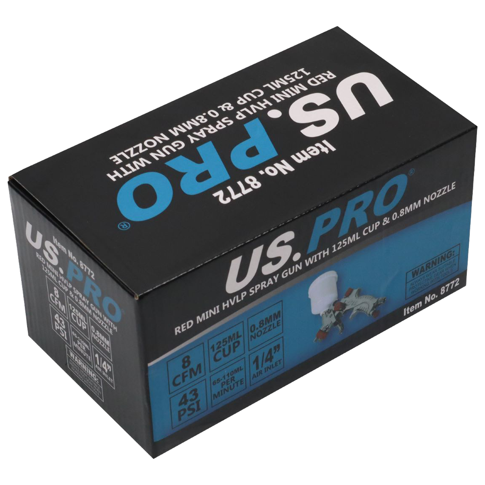 US Pro Red Mini Hvlp Spray Gun 125ml Cup 0.8mm Nozzle  8772