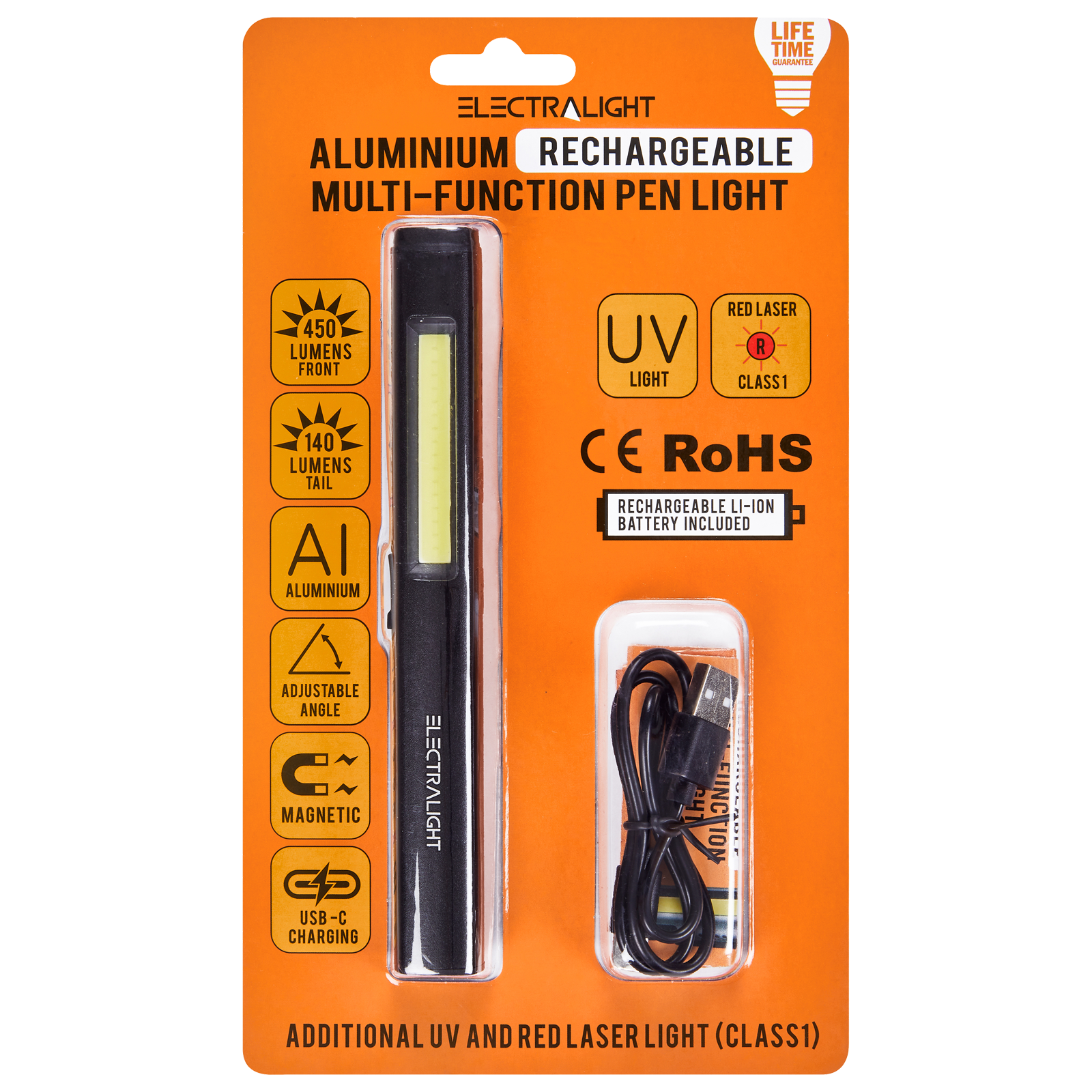 Electralight Aluminium Rechargeable Multi-Function Pen Light ( 65326 )