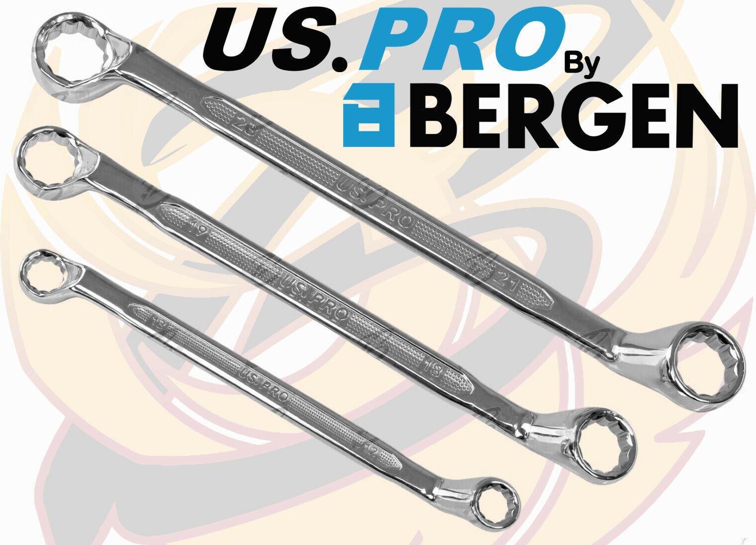 US PRO 10PCS OFFSET DOUBLE RING 12 POINT SPANNER 6MM - 27MM