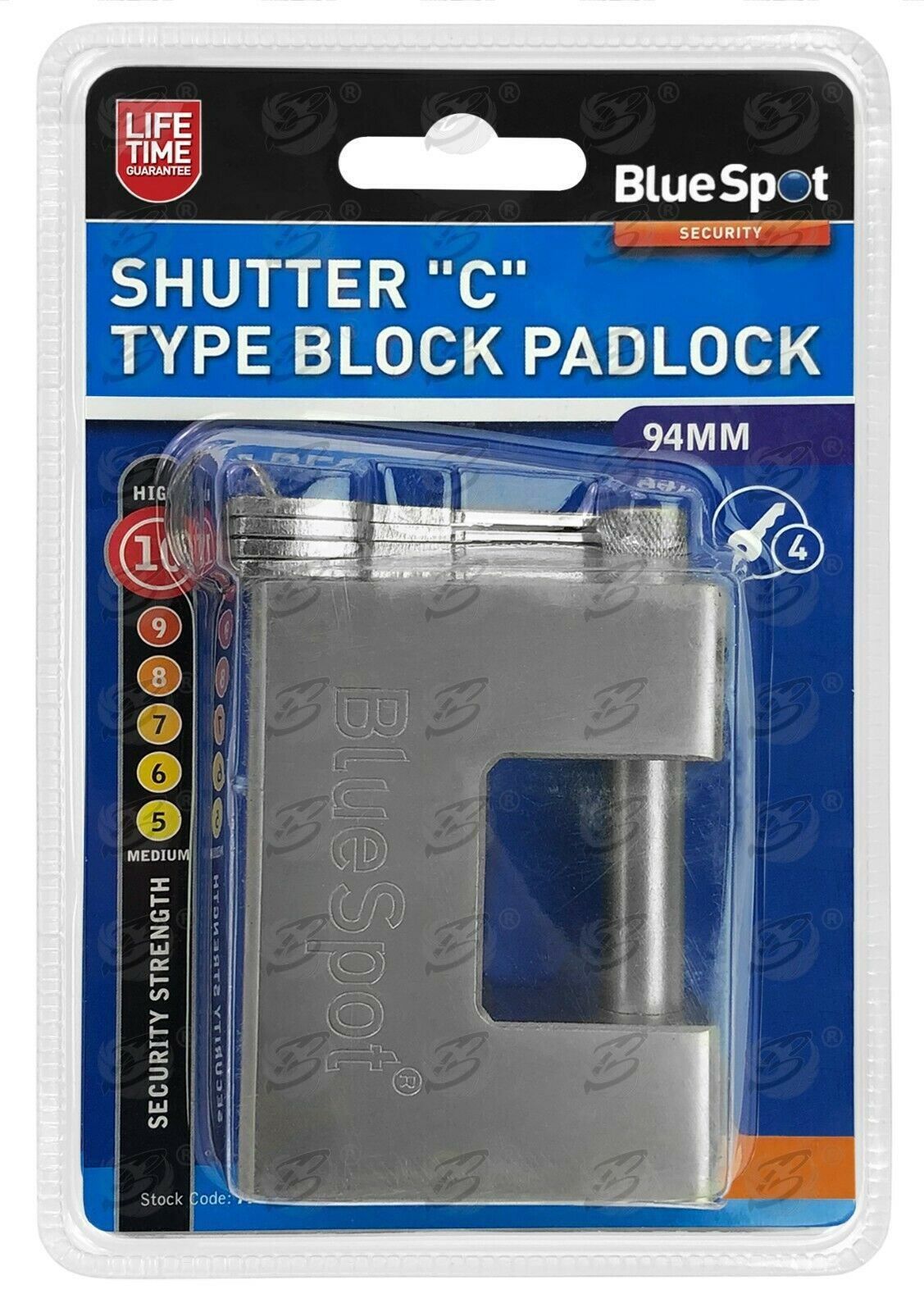 BLUESPOT 94MM SHUTTER "C" TYPE / CONTAINER PADLOCK