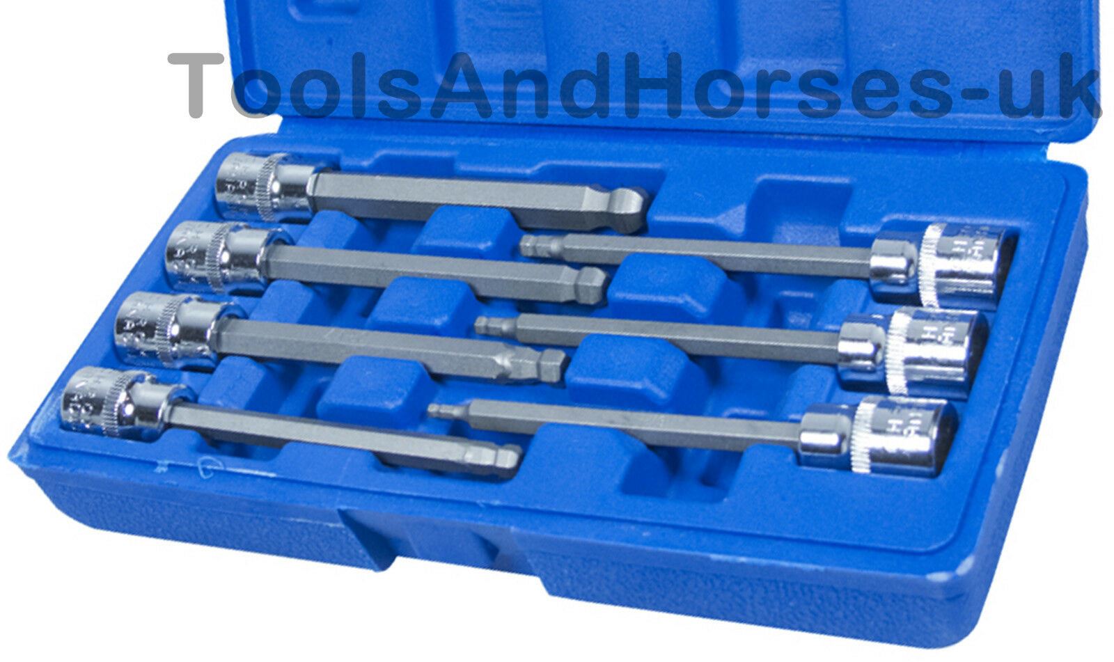 BLUESPOT 7PCS 3/8" DRIVE EXTRA LONG BALL ENDED HEX BIT SOCKETS H3 - H10