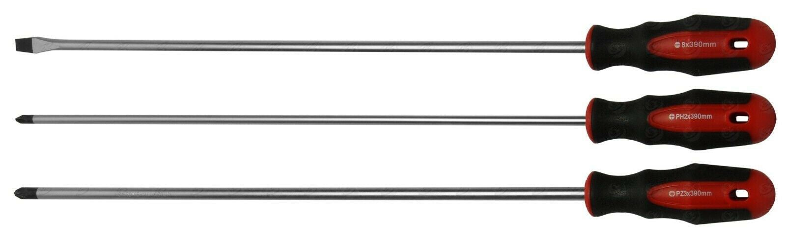 US PRO 3PCS EXTRA LONG MAGNETIC SCREWDRIVERS ( SLOTTED - PHILLIPS - POZIDRIVE )