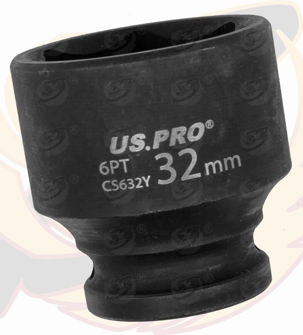 US PRO 32MM 1/2" DRIVE 6 POINT SHALLOW IMPACT SOCKET ( SINGLE )