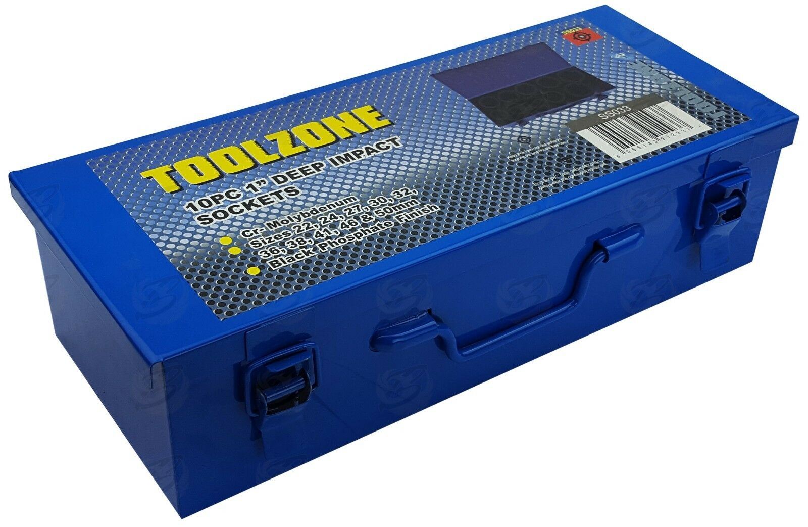 TOOLZONE 10PCS 1" DRIVE 6 POINT DEEP IMPACT SOCKETS 22MM - 50MM