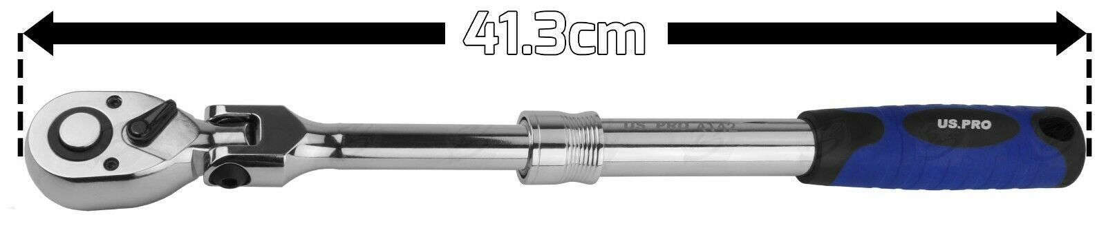 US PRO 1/2" DRIVE 72 TOOTH FLEXI HEAD EXTENDABLE RATCHET HANDLE