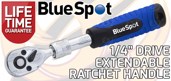 BLUESPOT 1/4" DRIVE 72 TOOTH EXTENDABLE RATCHET HANDLE