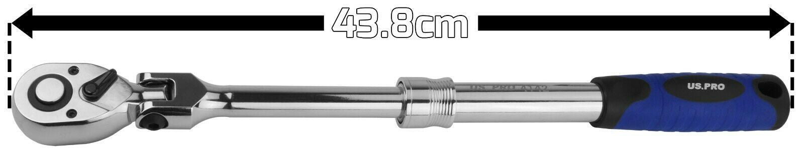 US PRO 1/2" DRIVE 72 TOOTH FLEXI HEAD EXTENDABLE RATCHET HANDLE