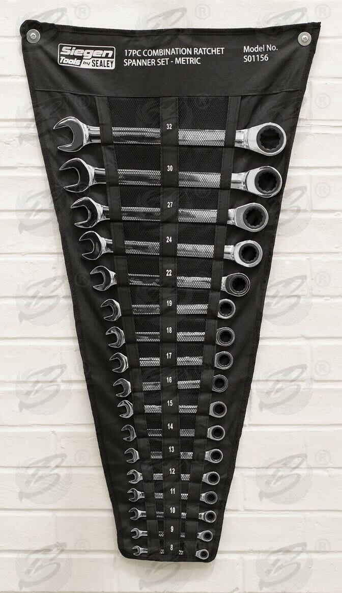 SEALEY 17PCS COMBINATION RATCHET SPANNER SET 8MM - 32MM