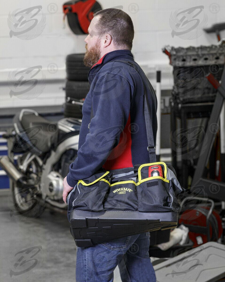 WORKSAFE 16 POCKET 17" HARD BASE TOOL BAG