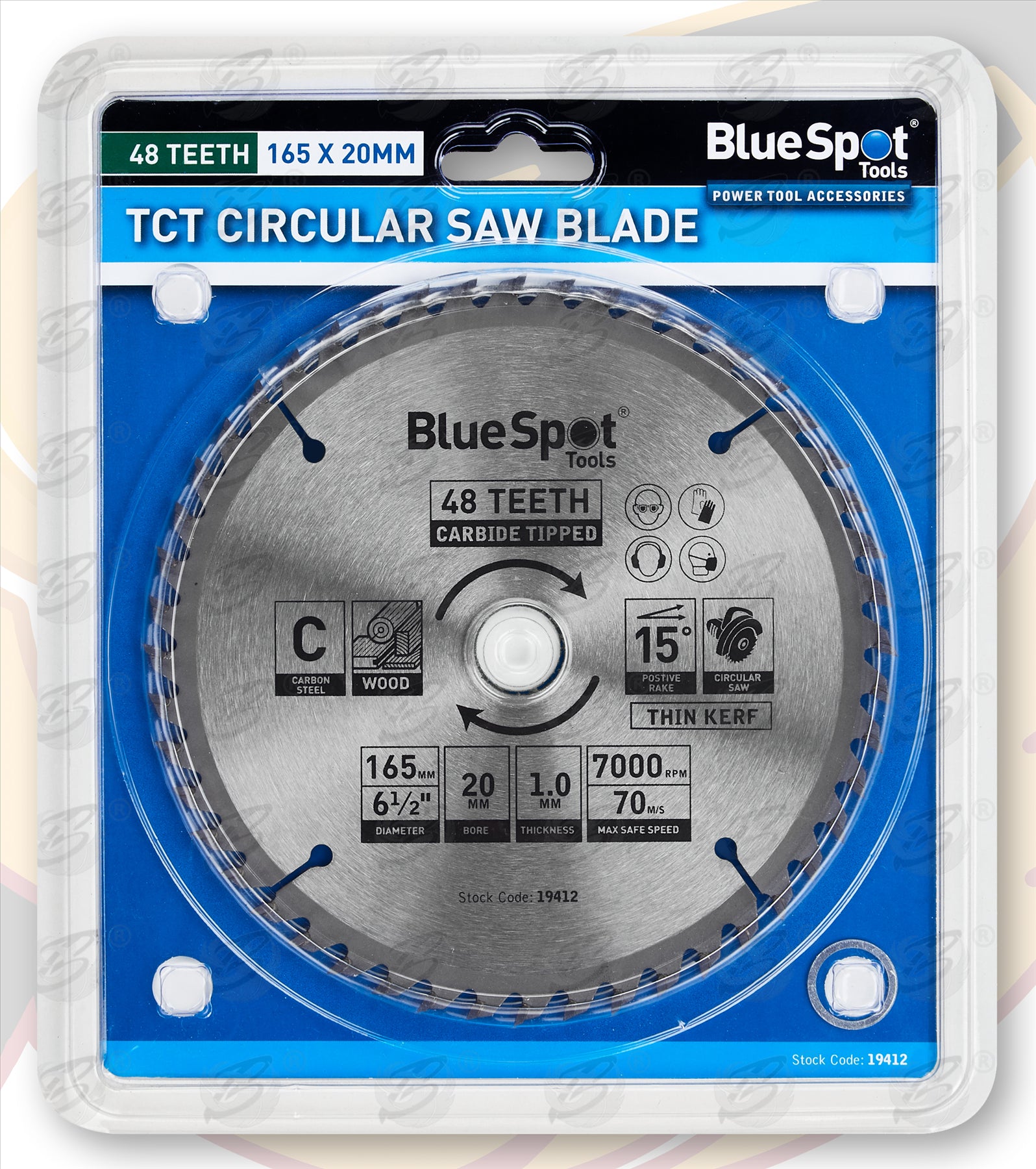 BLUESPOT CIRCULAR SAW BLADE 165MM x 20MM x 24T ( TCT BLADES )