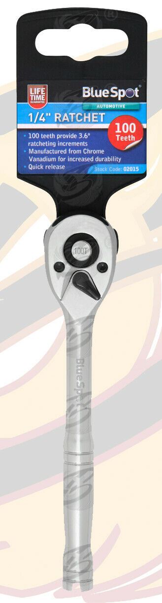 BLUESPOT 1/4" DRIVE 100 TOOTH RATCHET HANDLE