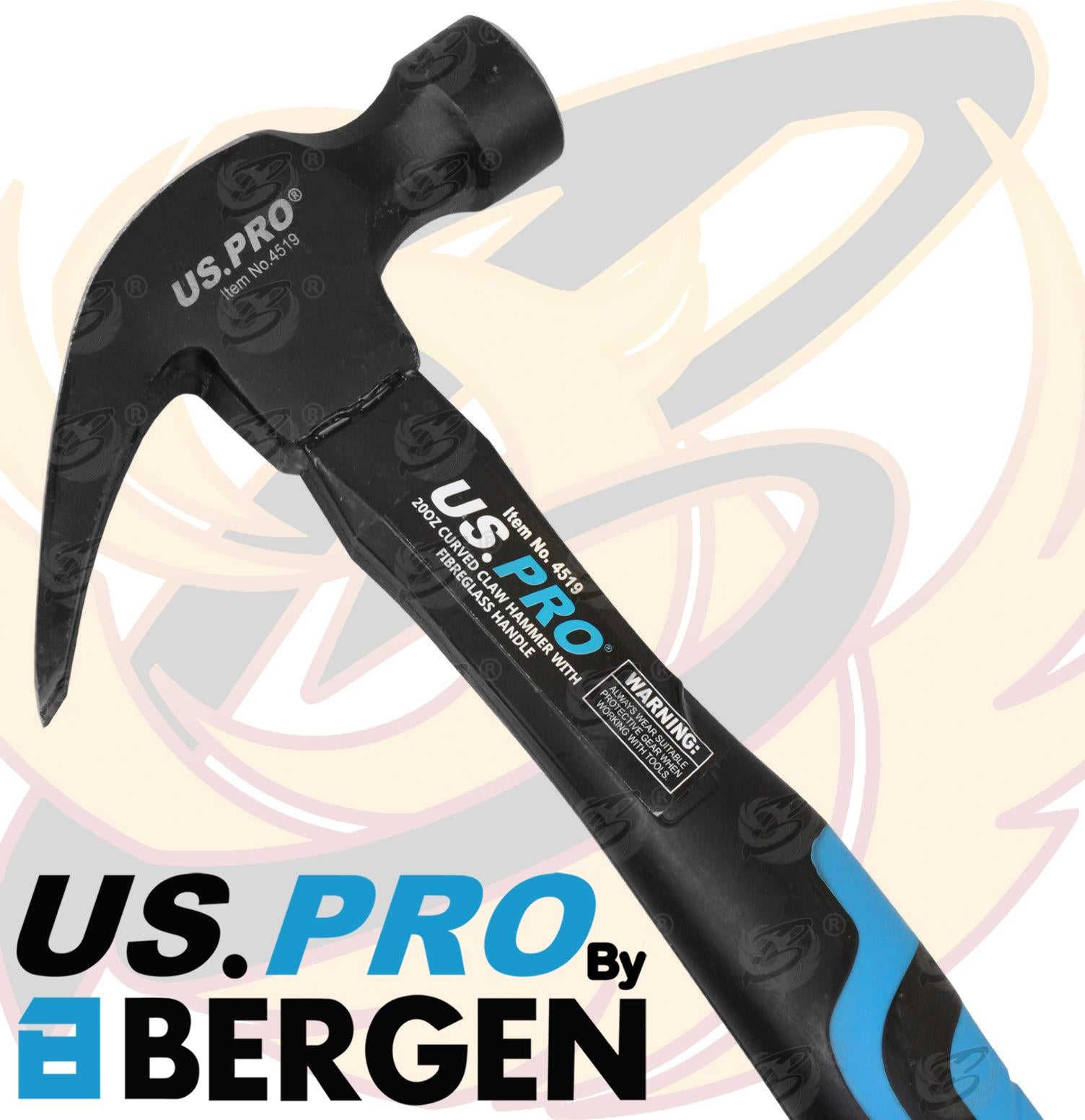 US PRO 20OZ FIBREGLASS CLAW HAMMER