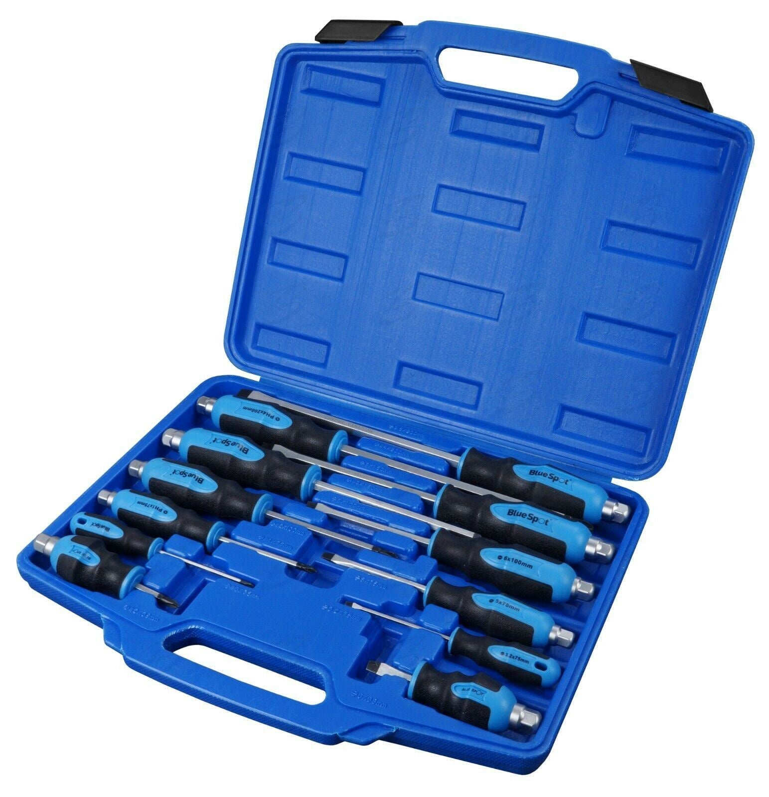 BLUESPOT 12PCS MAGNETIC GO THROUGH SCREWDRIVER SET ( SLOTTED - PHILLIPS )