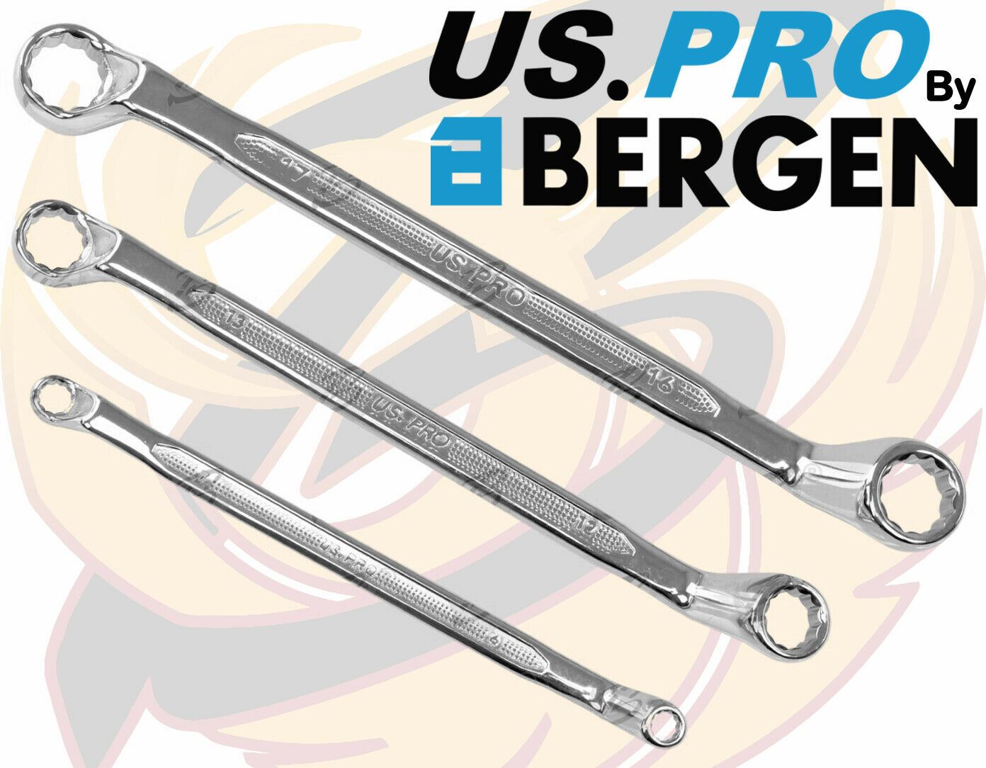 US PRO 7PCS OFFSET DOUBLE RING 12 POINT SPANNER 6MM - 19MM
