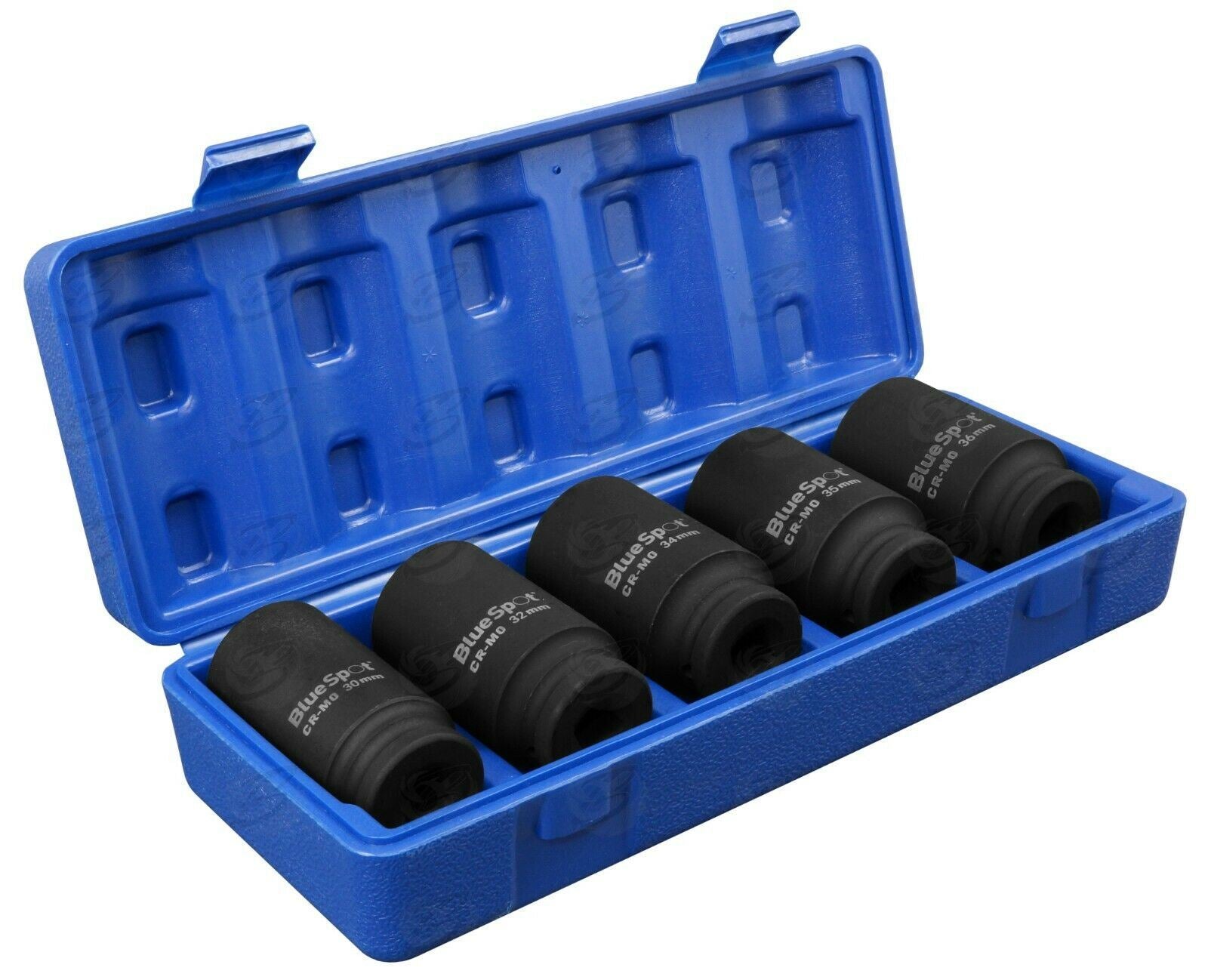 BLUESPOT 5PCS 1/2" DRIVE 12 POINT DEEP IMPACT SOCKETS 30MM - 36MM