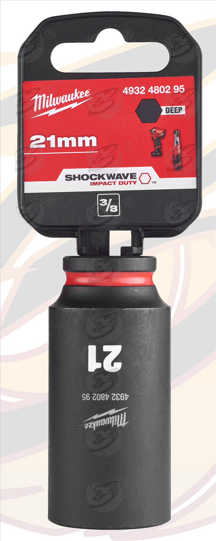 MILWAUKEE 21MM 3/8" DRIVE 6 POINT DEEP IMPACT SOCKET ( SINGLE )