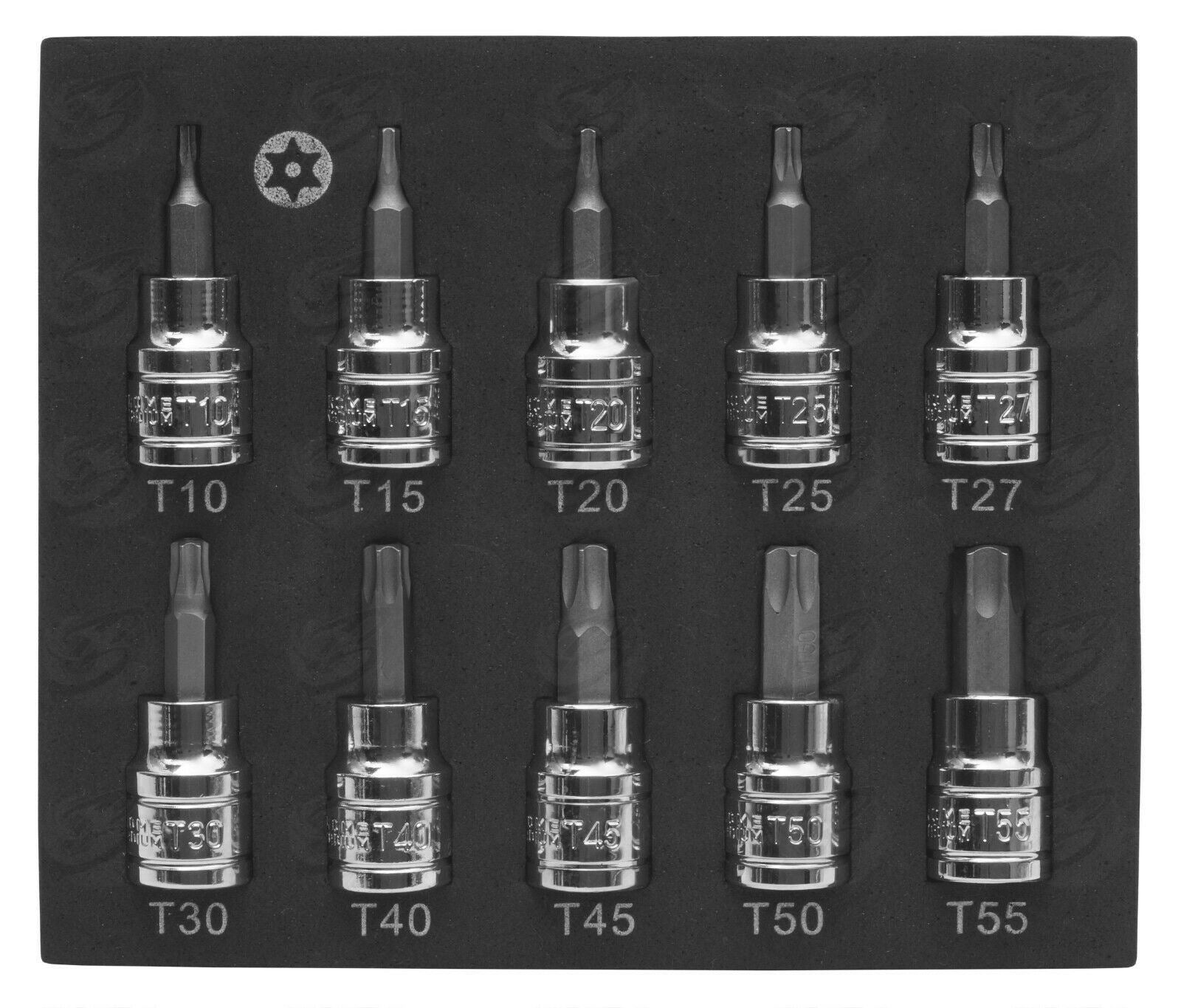 US PRO 10PCS 3/8" DRIVE TAMPERPROOF TORX BIT SOCKETS T10 - T55