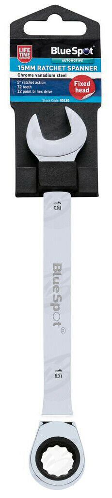 BLUESPOT 15MM 72 TOOTH RATCHET SPANNER