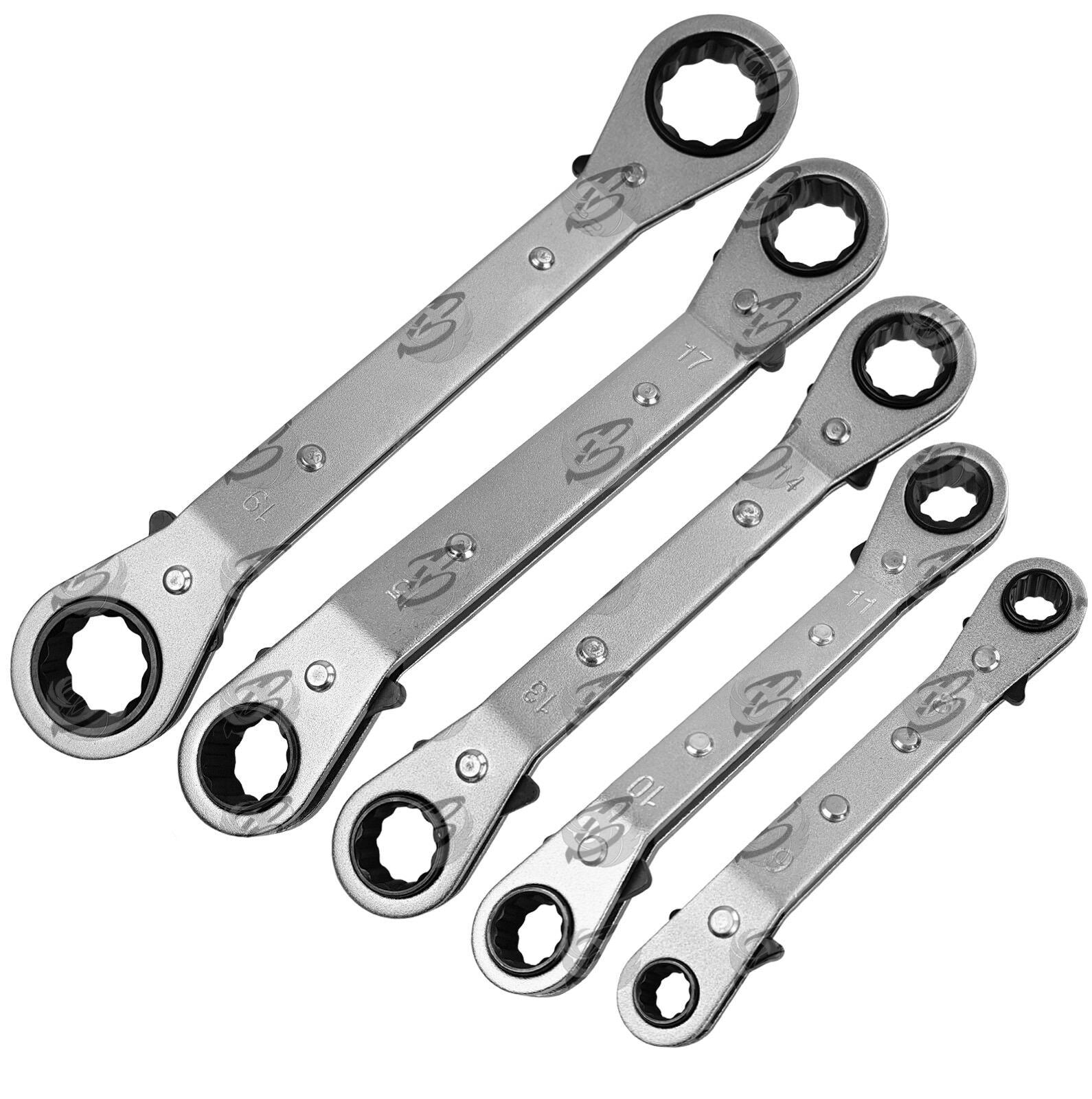 TOOLZONE 5PCS OFFSET RATCHET SPANNER SET 6MM - 22MM