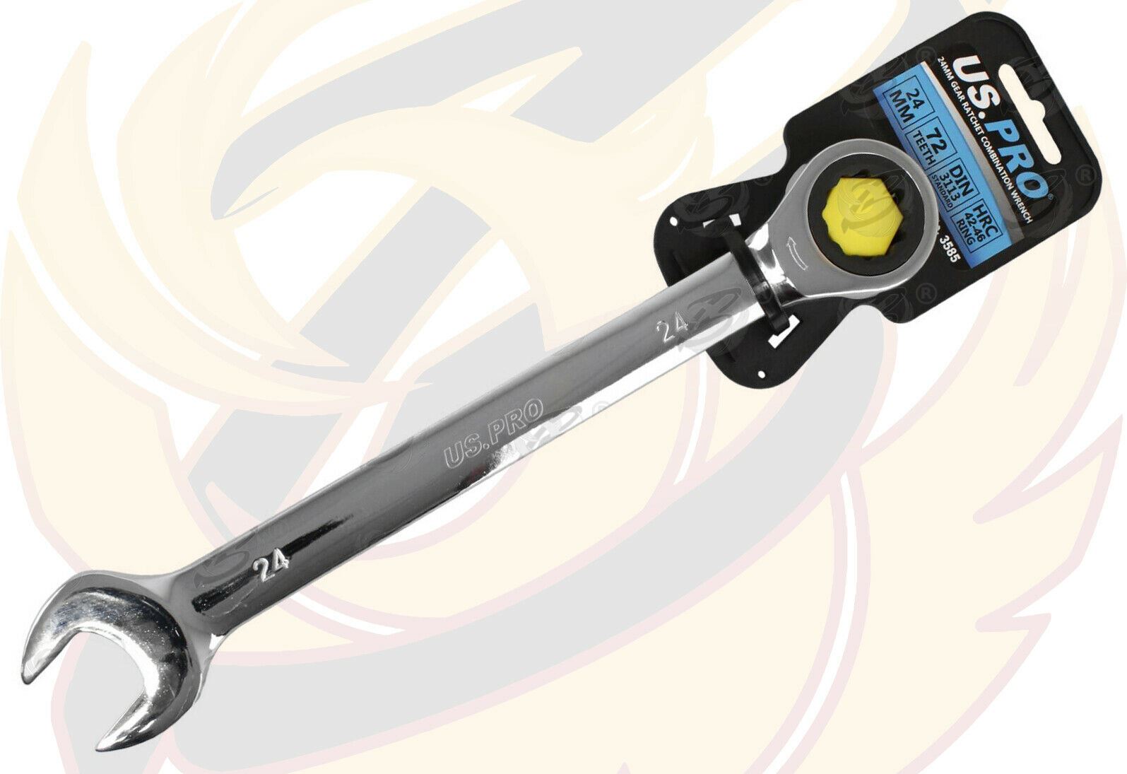 US PRO 24MM 72 TOOTH RATCHET SPANNER