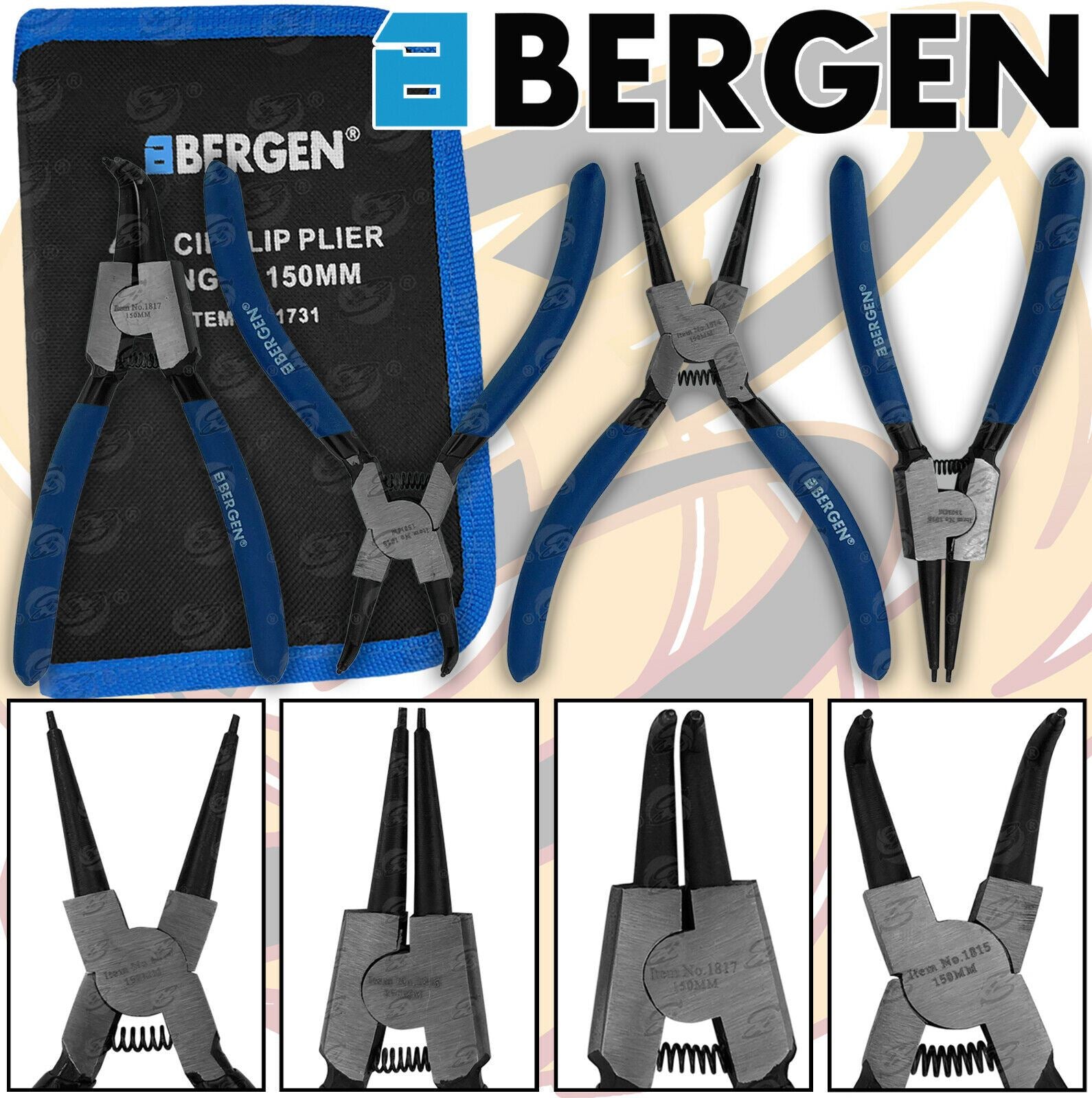 US PRO 4PCS 6" CIRCLIP PLIERS