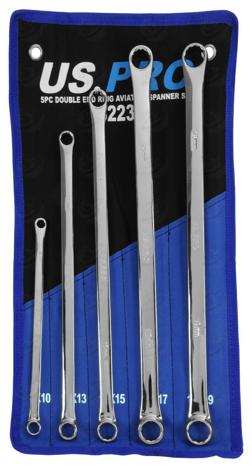 US PRO 5PCS EXTRA LONG AVIATION SPANNERS 8MM - 19MM
