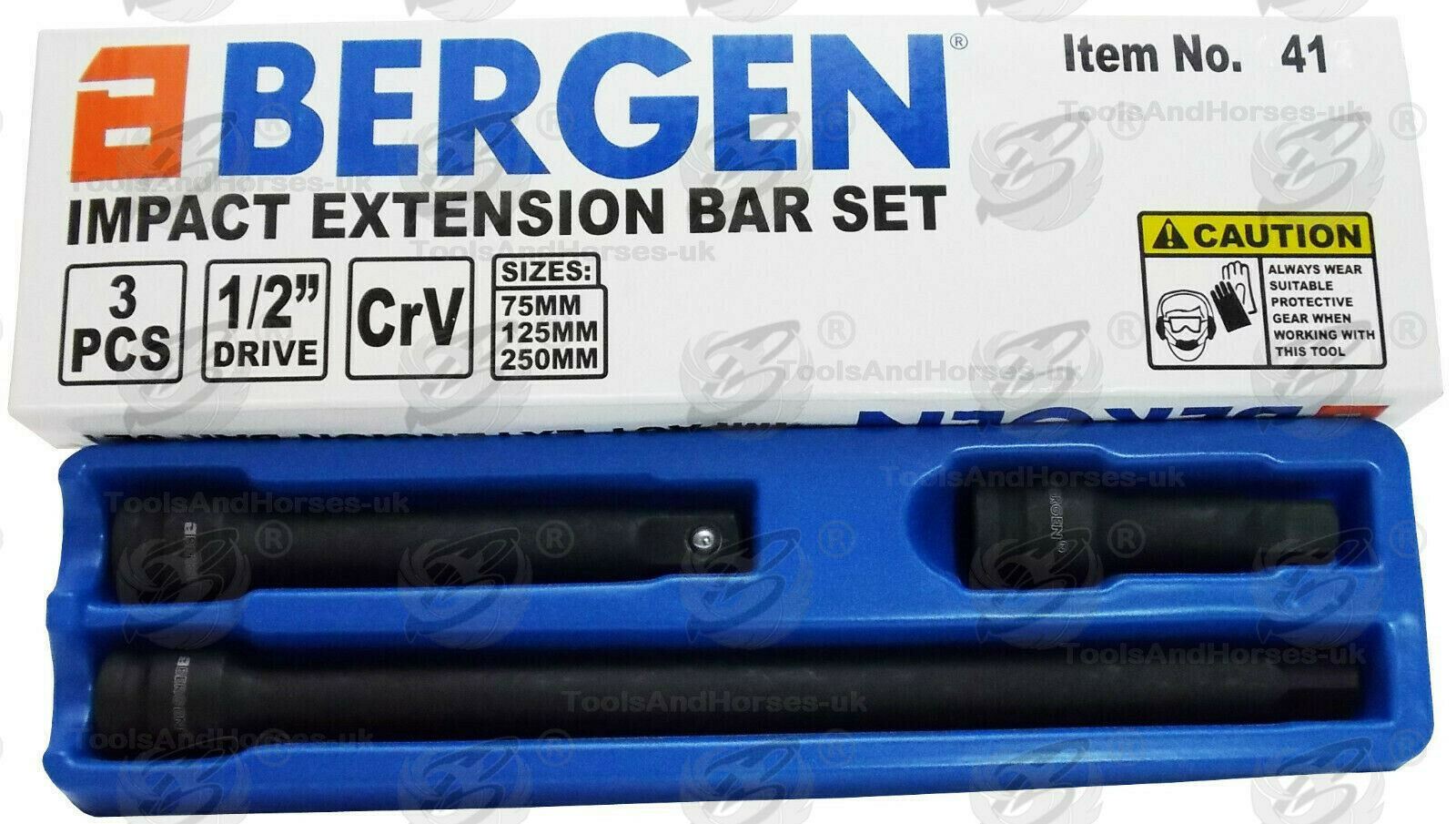 US PRO 1/2" DRIVE 24" LONG BREAKER BAR & 3PCS 1/2" DRIVE IMPACT EXTENSION BARS 75MM - 125MM - 250MM