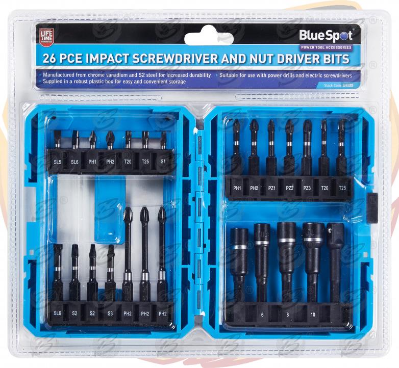 BLUESPOT 26PCS IMPACT DRILL / DRIVER BIT SET