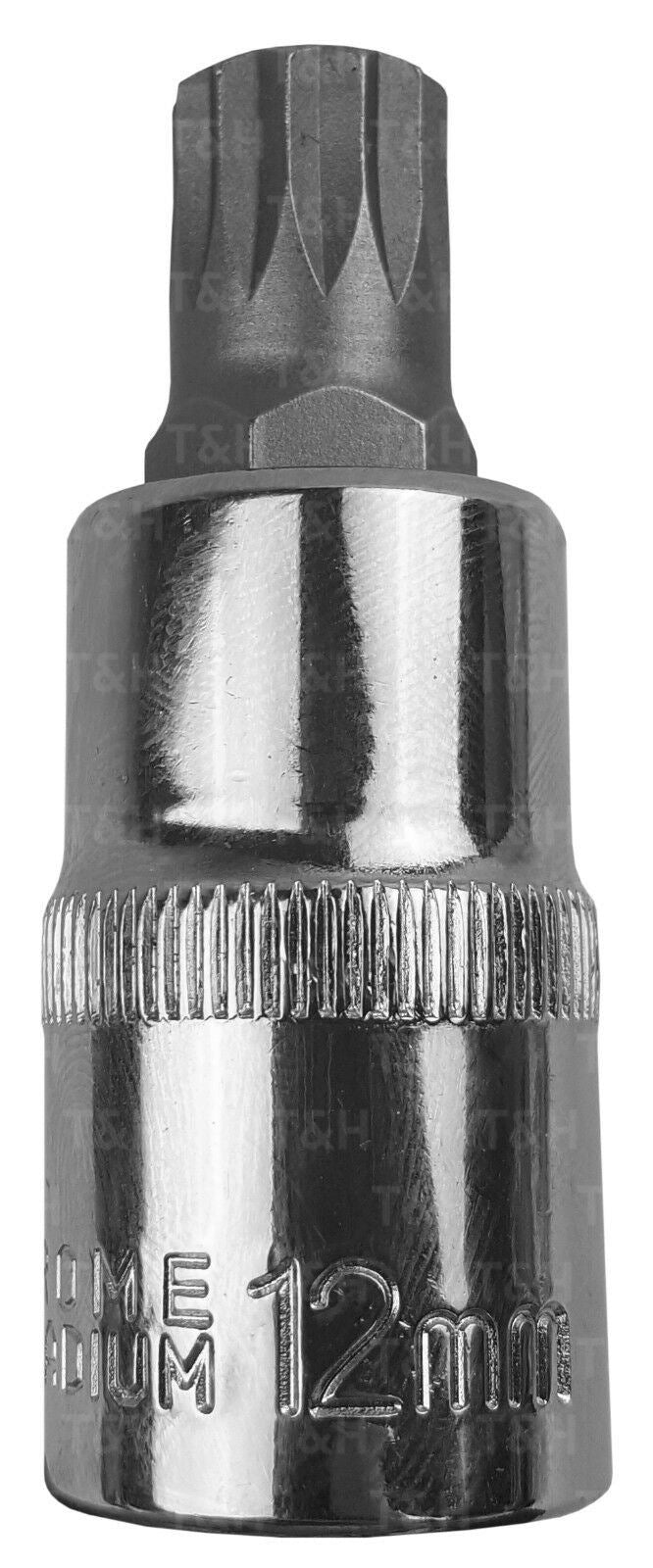 US PRO M12 1/2" DRIVE 55MM LONG SPLINE BIT SOCKET ( SINGLE )