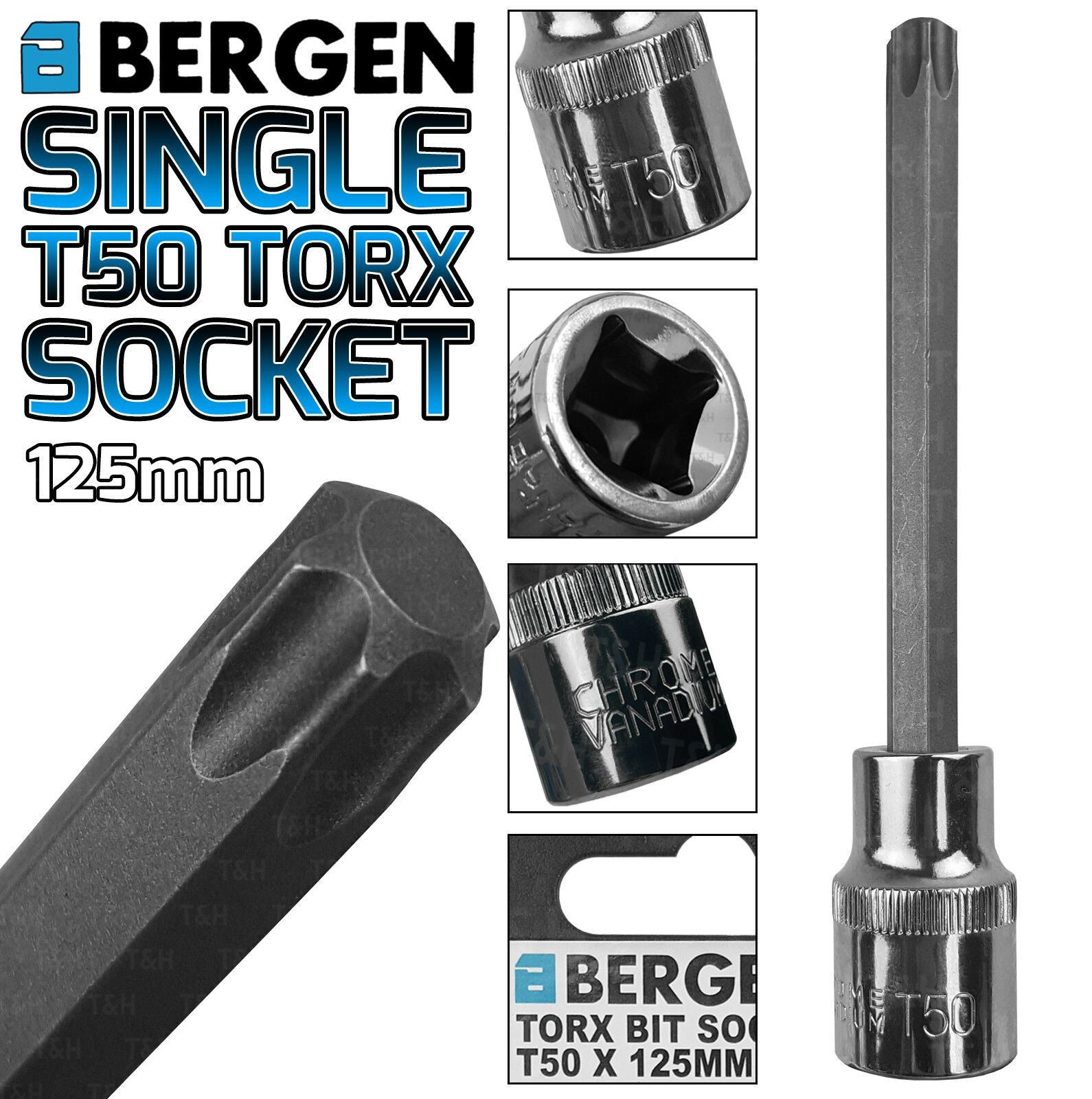 US PRO T50 1/2" DRIVE 125MM LONG TORX BIT SOCKET ( SINGLE )