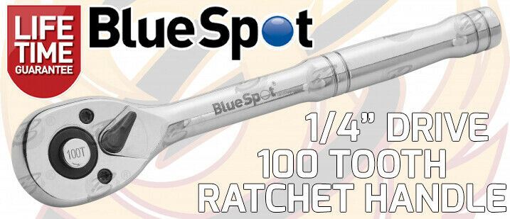 BLUESPOT 1/4" DRIVE 100 TOOTH RATCHET HANDLE