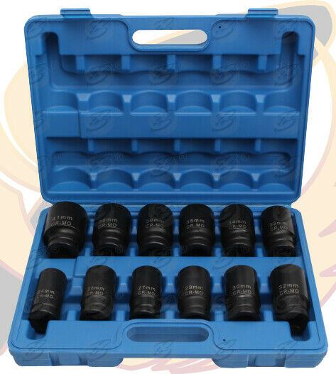 BLUESPOT 12PCS 3/4" DRIVE 6 POINT DEEP IMPACT SOCKETS 24MM - 41MM