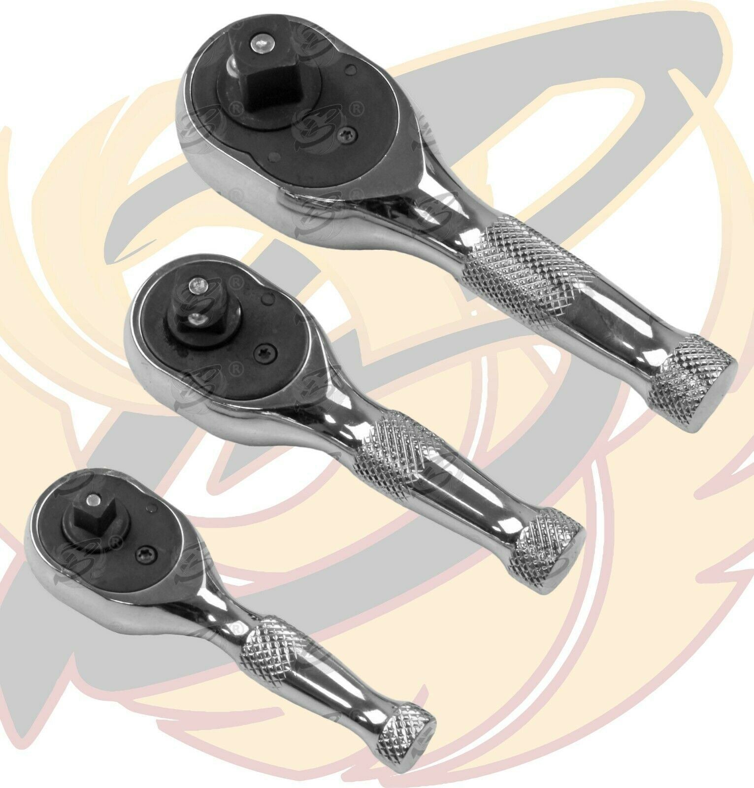 US PRO 6PCS 1/4" & 3/8" & 1/2" DRIVE 72 TOOTH RATCHET HANDLE SET
